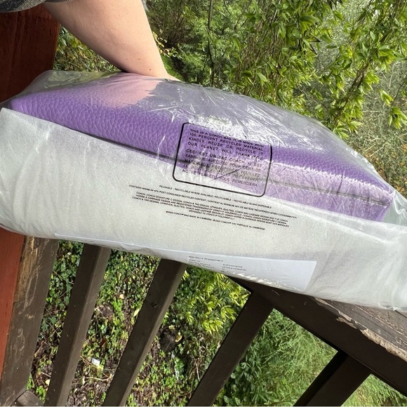 COACH Shoulder/Crossbody Purse Purple Pebble Leather w Silver Hardware NEW! - Picture 9 of 12